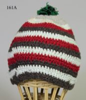 Woven cotton kufi hat in red, black, white. Hat 161A