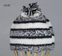 Woven cotton kufi hat in black & white stripes. Hat 161H